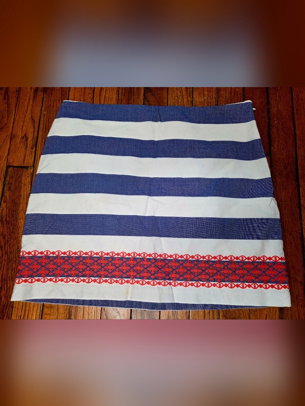 Vineyard Vines Womens Size 8 Blue White Multicolor Stripe Side Zip Skirt A1